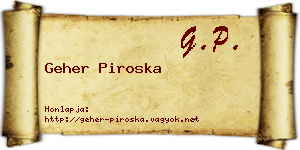 Geher Piroska névjegykártya