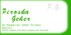 piroska geher business card